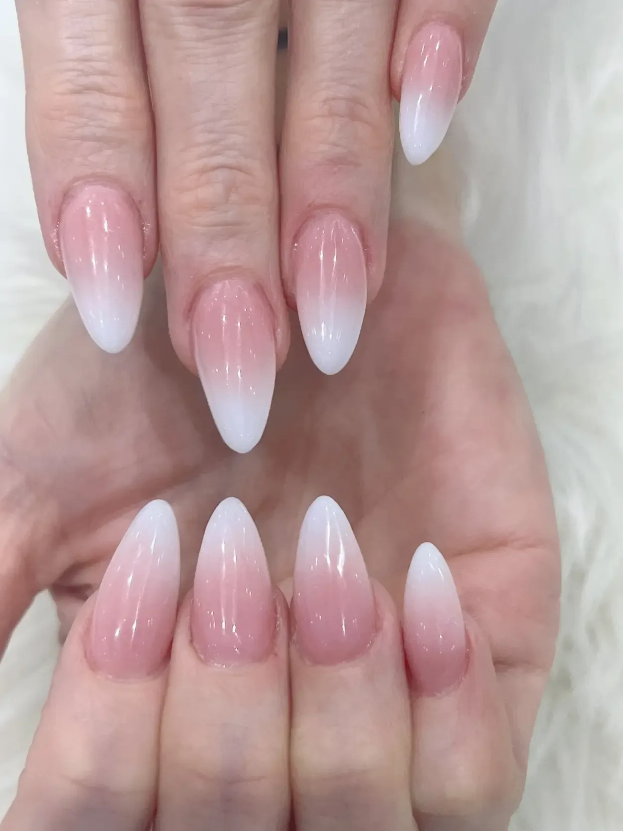Close-up of a freshly finished manicure